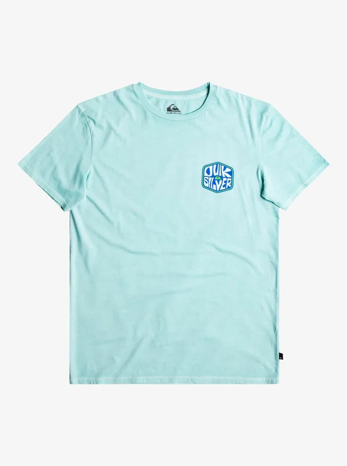 Tees Men Quiksilver Bounce Back Organic TShirt Angel Blue
