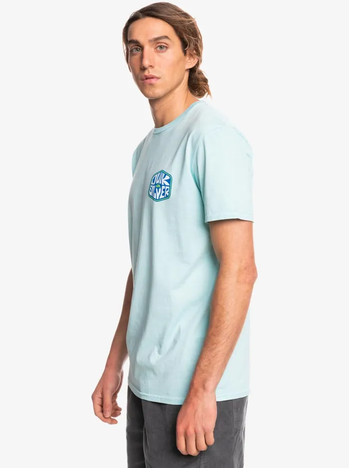 Tees Men Quiksilver Bounce Back Organic TShirt Angel Blue Tees Men Quiksilver Bounce Back Organic TShirt Angel Blue