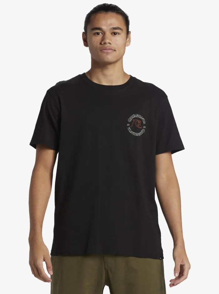 Tees Men Quiksilver Bubble Outline TShirt Black Tees Men Quiksilver Bubble Outline TShirt Black