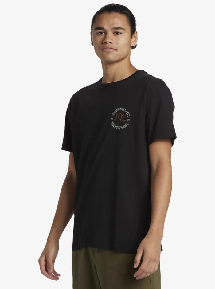 Tees Men Quiksilver Bubble Outline TShirt Black Tees Men Quiksilver Bubble Outline TShirt Black