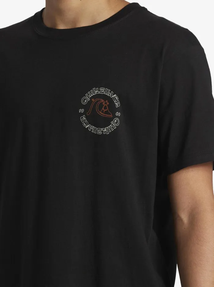 Tees Men Quiksilver Bubble Outline TShirt Black Tees Men Quiksilver Bubble Outline TShirt Black
