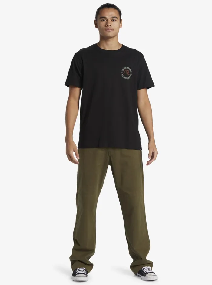 Tees Men Quiksilver Bubble Outline TShirt Black Tees Men Quiksilver Bubble Outline TShirt Black