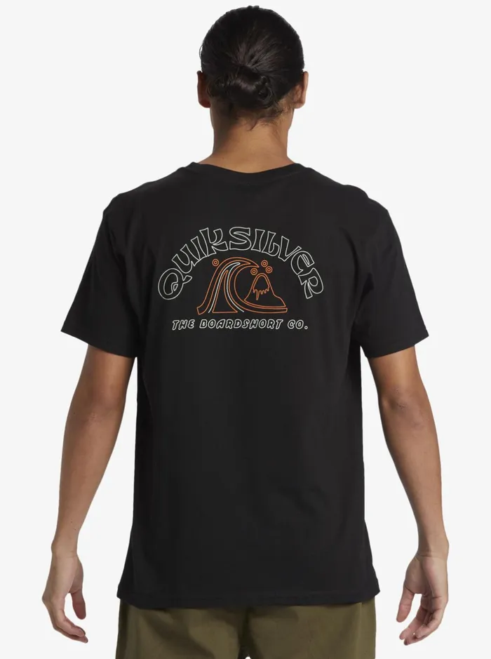 Tees Men Quiksilver Bubble Outline TShirt Black Tees Men Quiksilver Bubble Outline TShirt Black