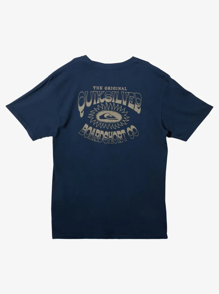 Tees Men Quiksilver Bubble Outline TShirt Clear Sky Tees Men Quiksilver Bubble Outline TShirt Clear Sky