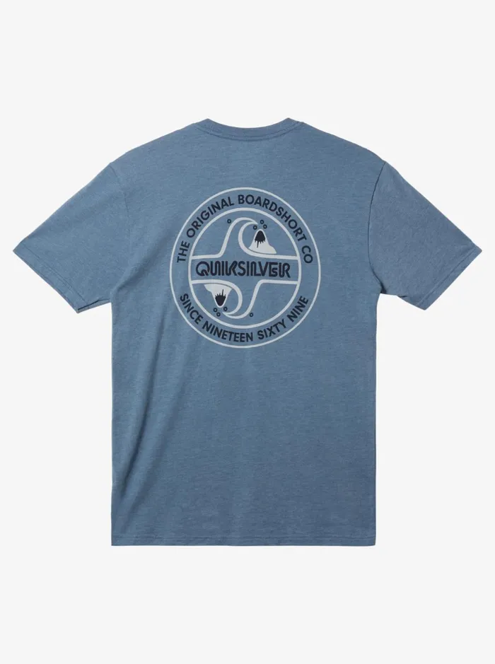 Tees Men Quiksilver Circle Back TShirt Bering Sea Heather Tees Men Quiksilver Circle Back TShirt Bering Sea Heather