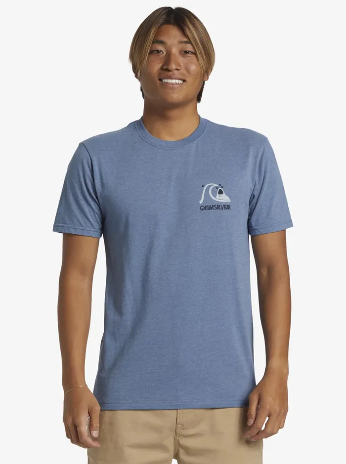 Tees Men Quiksilver Circle Back TShirt Bering Sea Heather Tees Men Quiksilver Circle Back TShirt Bering Sea Heather