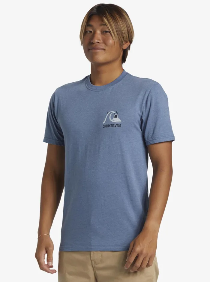 Tees Men Quiksilver Circle Back TShirt Bering Sea Heather Tees Men Quiksilver Circle Back TShirt Bering Sea Heather