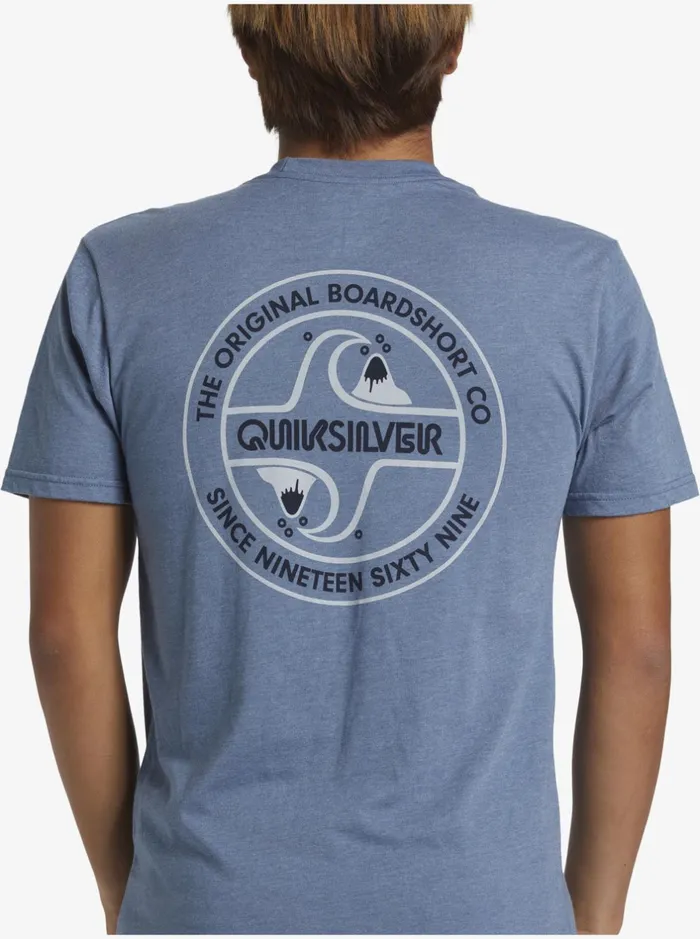 Tees Men Quiksilver Circle Back TShirt Bering Sea Heather Tees Men Quiksilver Circle Back TShirt Bering Sea Heather