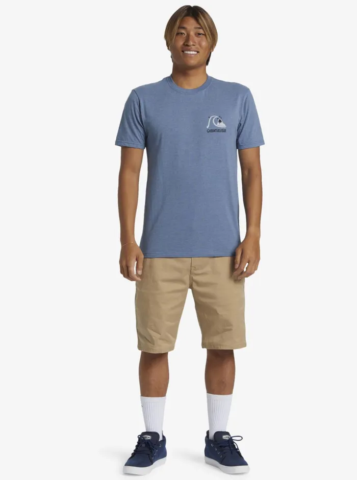 Tees Men Quiksilver Circle Back TShirt Bering Sea Heather Tees Men Quiksilver Circle Back TShirt Bering Sea Heather