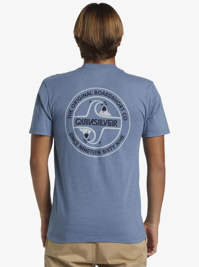 Tees Men Quiksilver Circle Back TShirt Bering Sea Heather Tees Men Quiksilver Circle Back TShirt Bering Sea Heather
