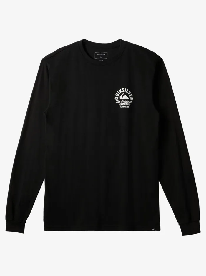 Tees Men Quiksilver Circled Script Long Sleeve TShirt Black