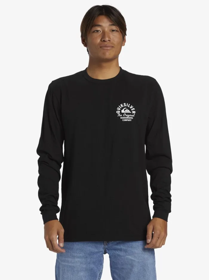 Tees Men Quiksilver Circled Script Long Sleeve TShirt Black Tees Men Quiksilver Circled Script Long Sleeve TShirt Black