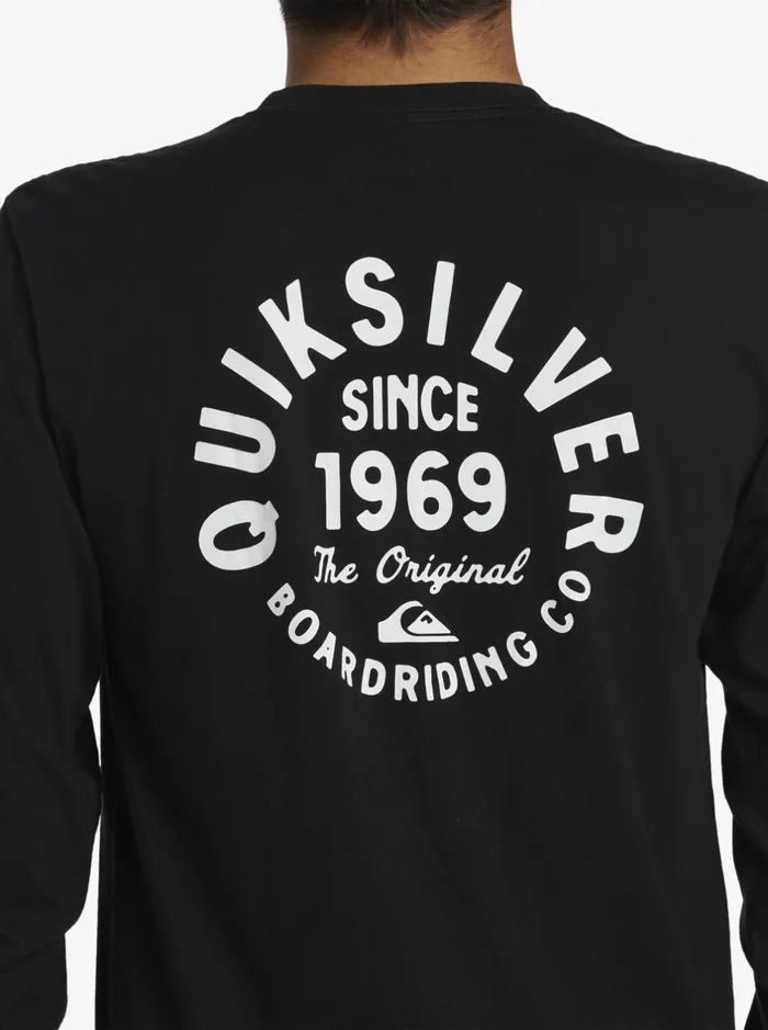 Tees Men Quiksilver Circled Script Long Sleeve TShirt Black Tees Men Quiksilver Circled Script Long Sleeve TShirt Black