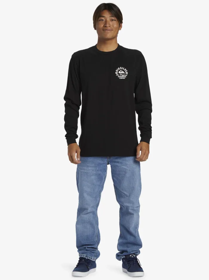 Tees Men Quiksilver Circled Script Long Sleeve TShirt Black Tees Men Quiksilver Circled Script Long Sleeve TShirt Black