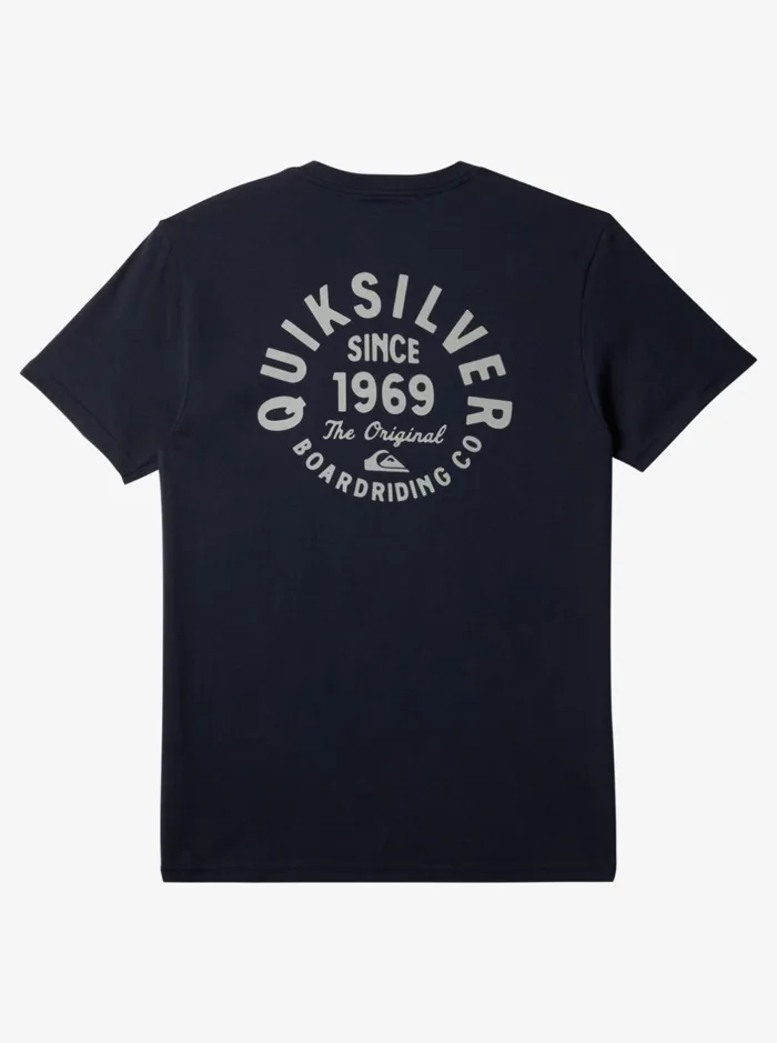 Tees Men Quiksilver Circled Script TShirt Navy Blazer Tees Men Quiksilver Circled Script TShirt Navy Blazer