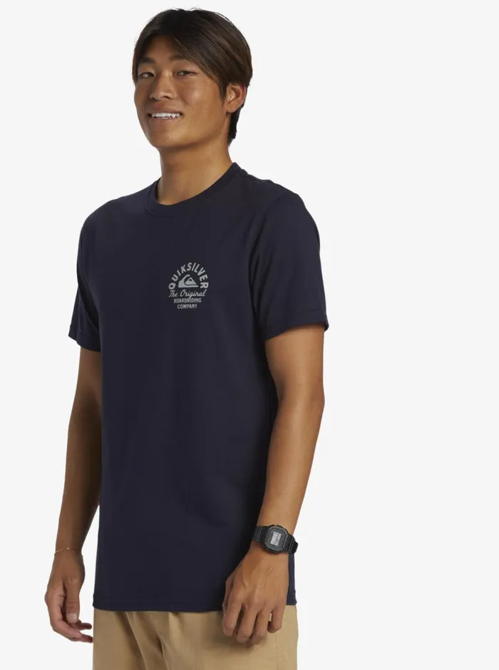 Tees Men Quiksilver Circled Script TShirt Navy Blazer Tees Men Quiksilver Circled Script TShirt Navy Blazer