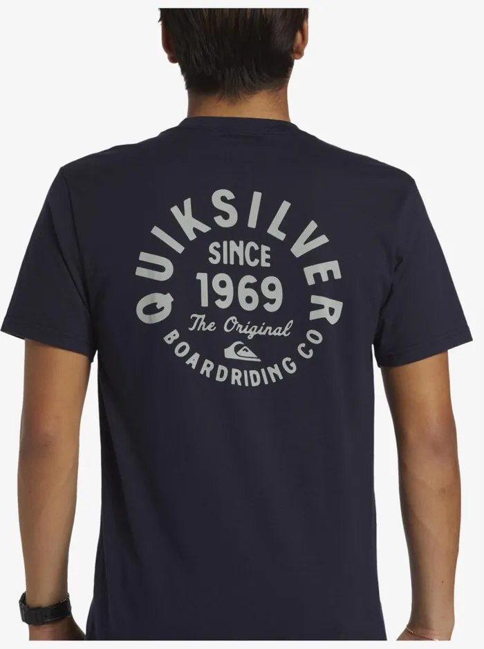 Tees Men Quiksilver Circled Script TShirt Navy Blazer Tees Men Quiksilver Circled Script TShirt Navy Blazer