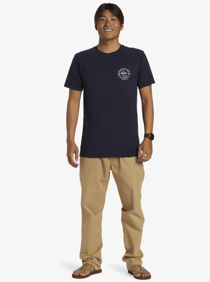 Tees Men Quiksilver Circled Script TShirt Navy Blazer Tees Men Quiksilver Circled Script TShirt Navy Blazer