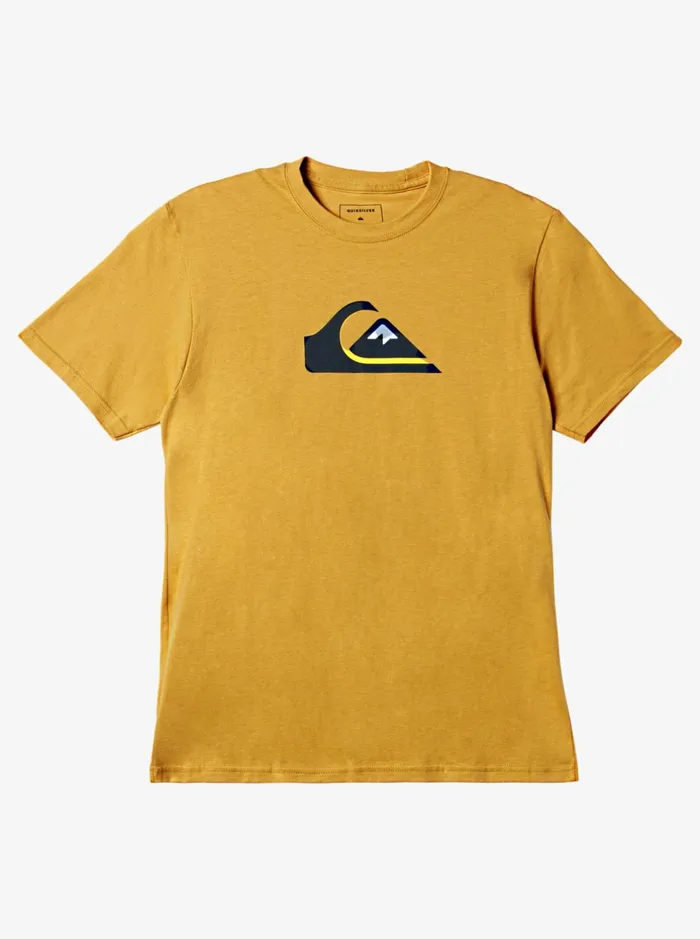 Tees Men Quiksilver Comp Logo TShirt Bright Gold