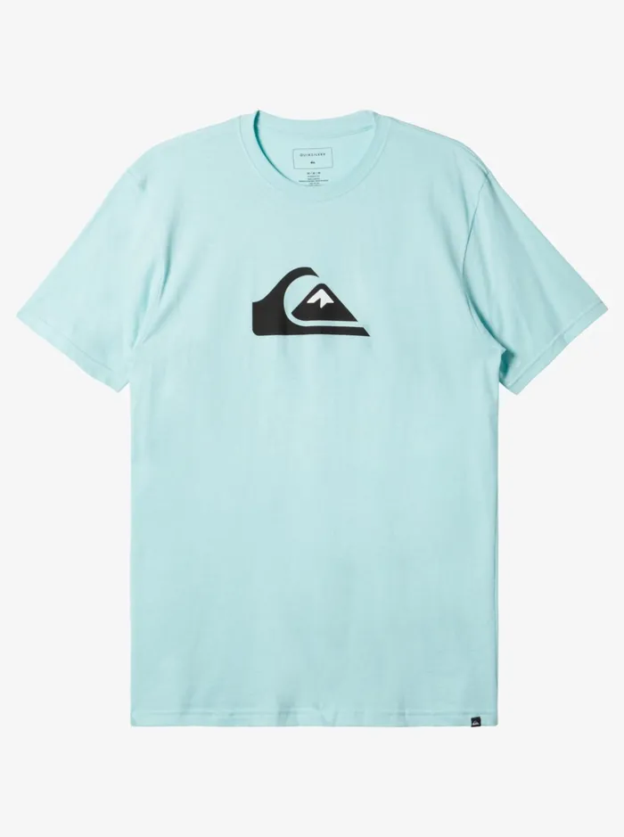 Tees Men Quiksilver Comp Logo TShirt Pastel Turquoise
