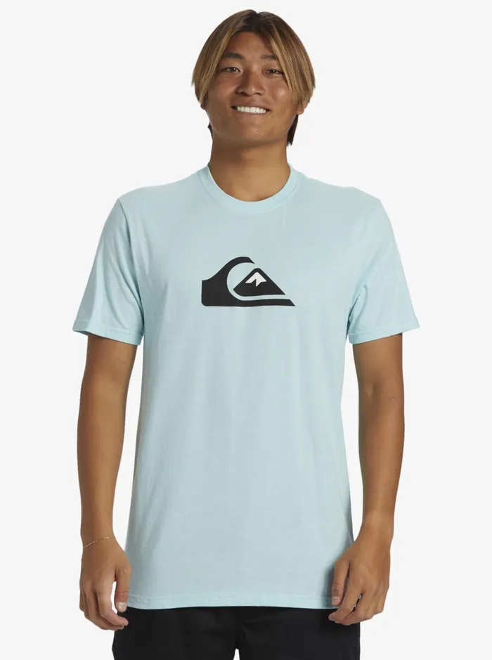 Tees Men Quiksilver Comp Logo TShirt Pastel Turquoise Tees Men Quiksilver Comp Logo TShirt Pastel Turquoise