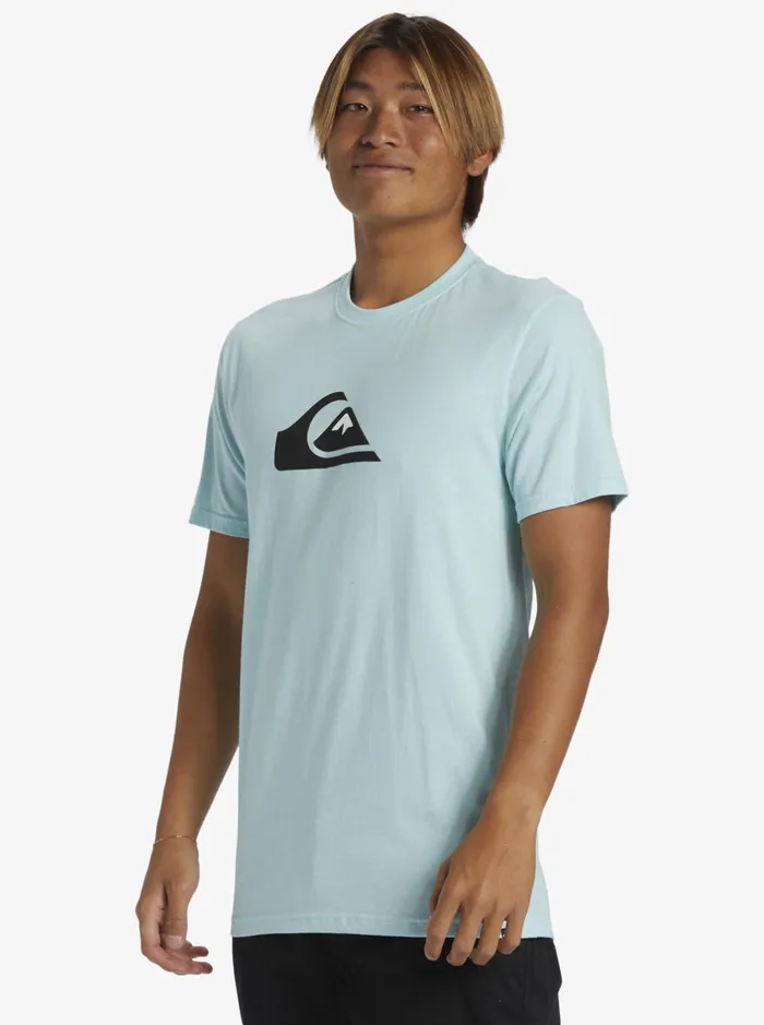 Tees Men Quiksilver Comp Logo TShirt Pastel Turquoise Tees Men Quiksilver Comp Logo TShirt Pastel Turquoise