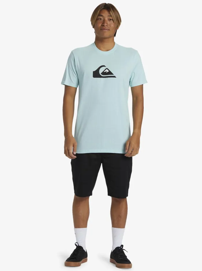 Tees Men Quiksilver Comp Logo TShirt Pastel Turquoise Tees Men Quiksilver Comp Logo TShirt Pastel Turquoise