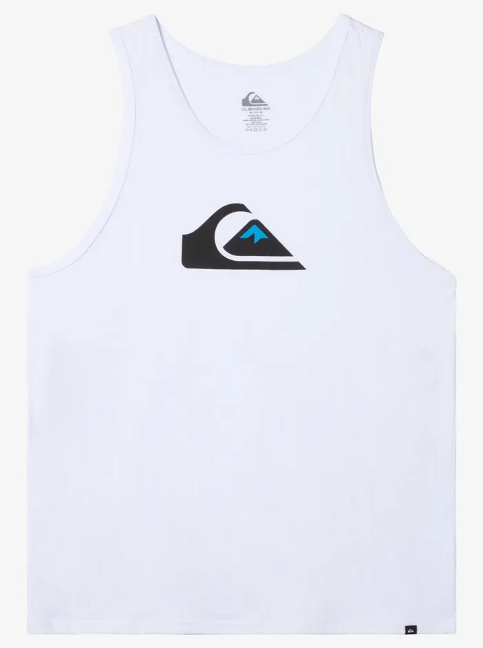 Tees Men Quiksilver Comp Logo Tank Top White