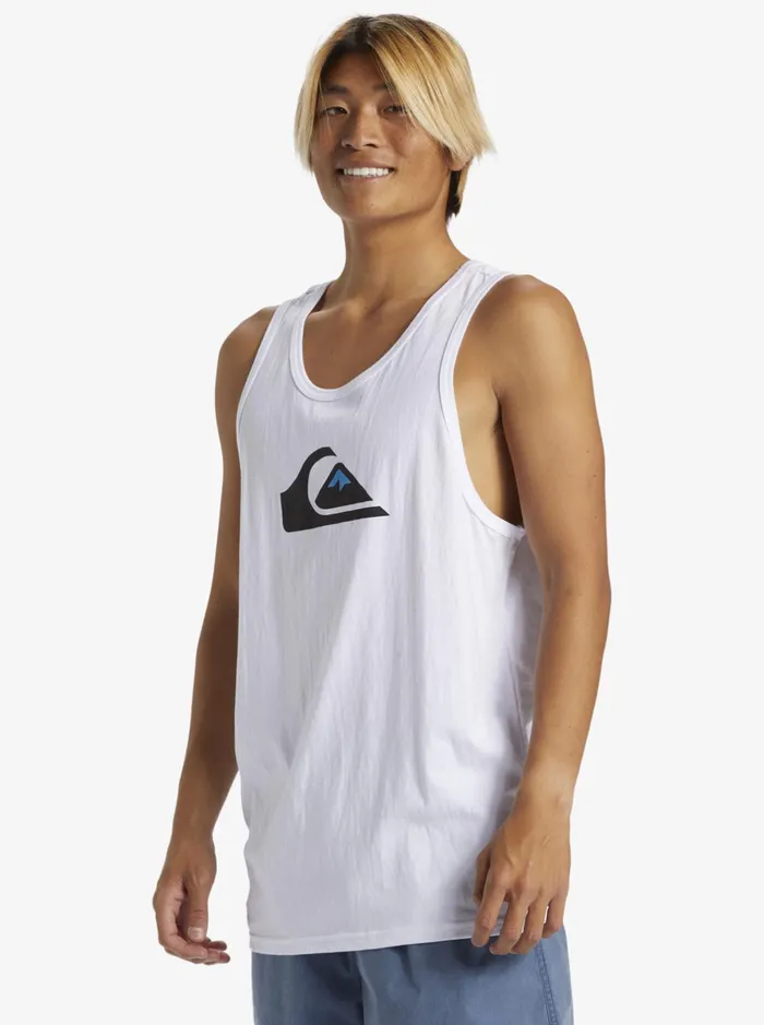 Tees Men Quiksilver Comp Logo Tank Top White Tees Men Quiksilver Comp Logo Tank Top White