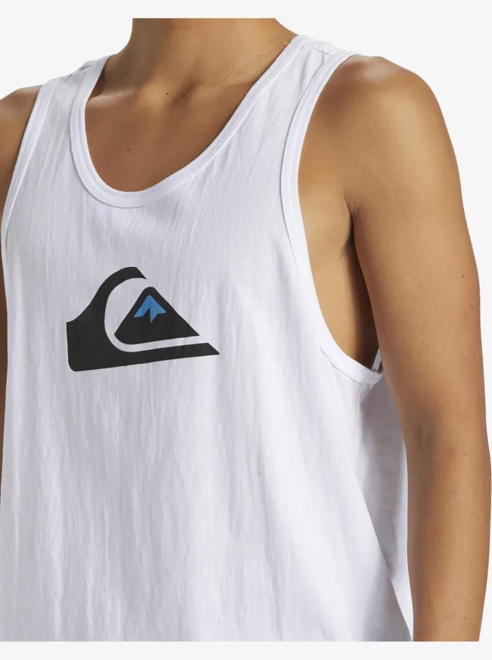 Tees Men Quiksilver Comp Logo Tank Top White Tees Men Quiksilver Comp Logo Tank Top White