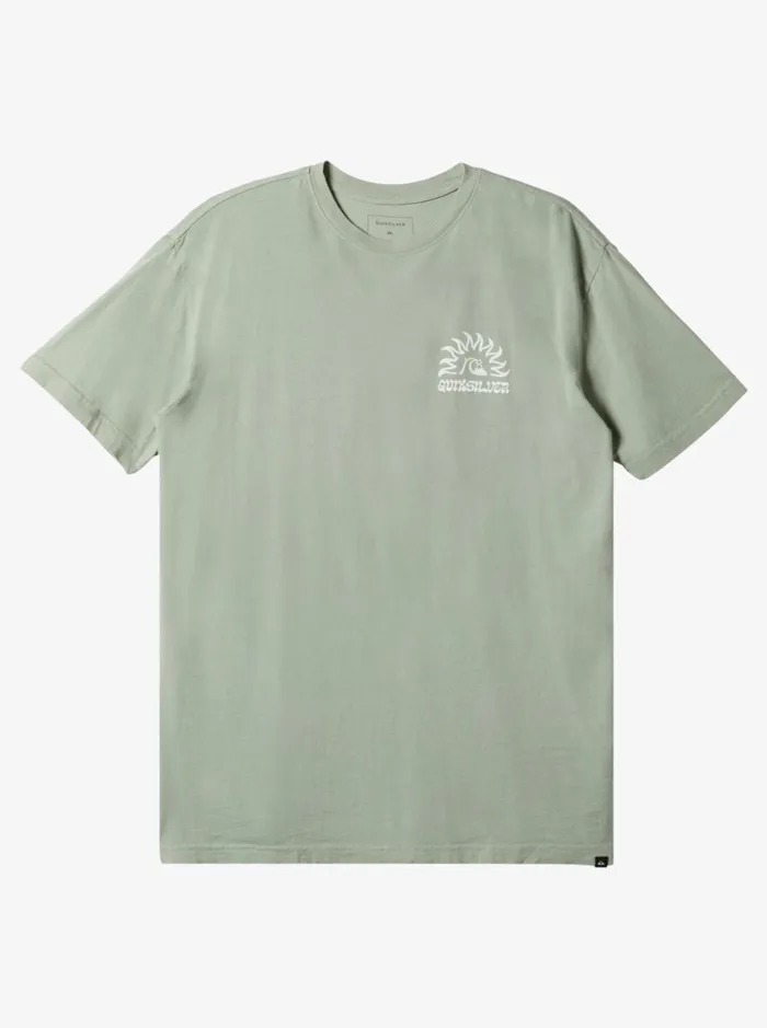 Tees Men Quiksilver Earthy Type TShirt Iceberg Green