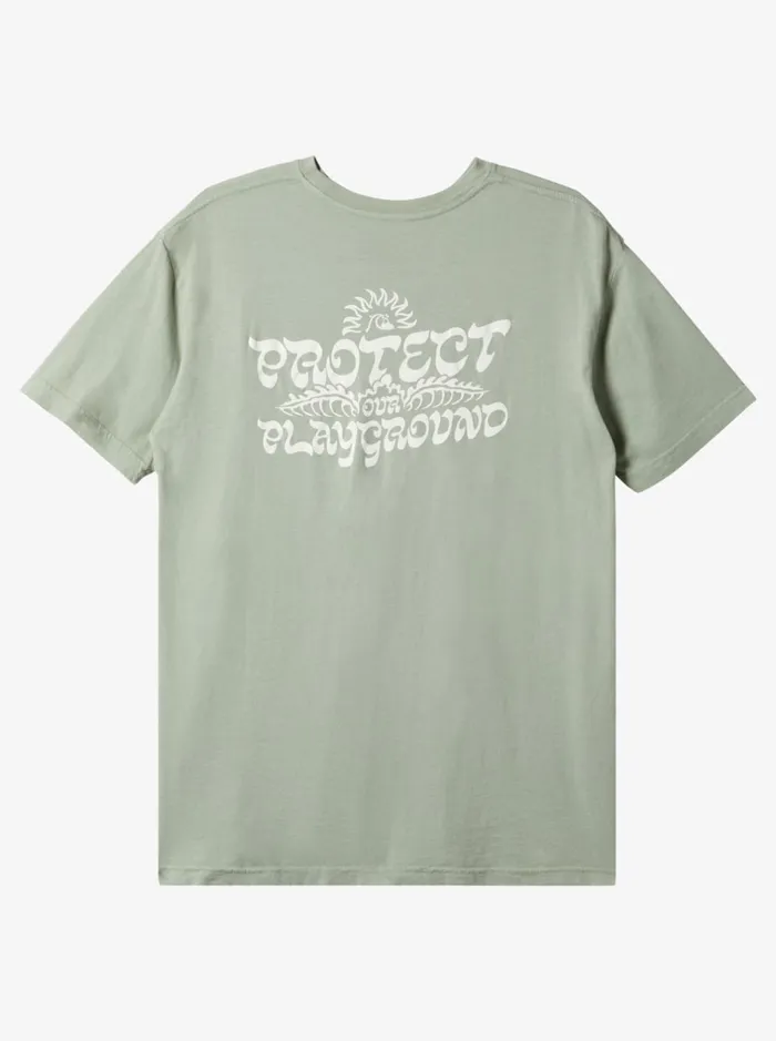 Tees Men Quiksilver Earthy Type TShirt Iceberg Green Tees Men Quiksilver Earthy Type TShirt Iceberg Green