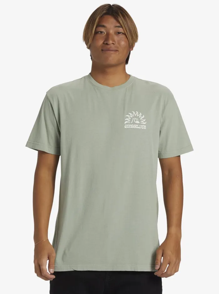 Tees Men Quiksilver Earthy Type TShirt Iceberg Green Tees Men Quiksilver Earthy Type TShirt Iceberg Green