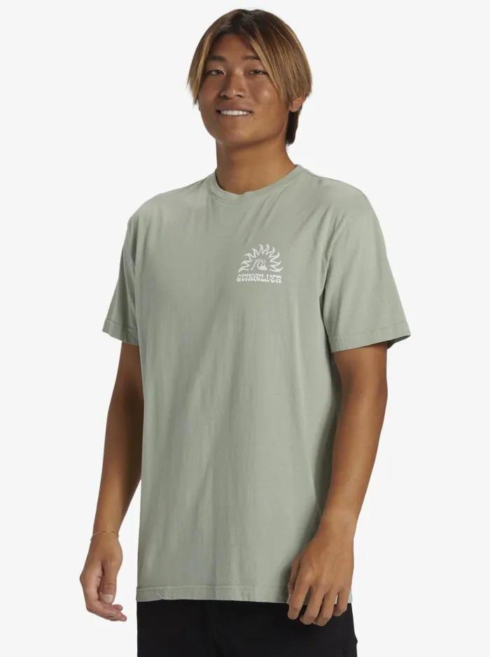 Tees Men Quiksilver Earthy Type TShirt Iceberg Green Tees Men Quiksilver Earthy Type TShirt Iceberg Green