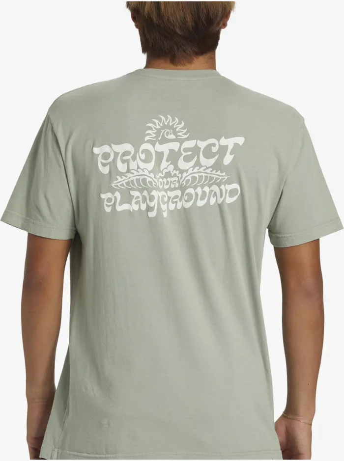 Tees Men Quiksilver Earthy Type TShirt Iceberg Green Tees Men Quiksilver Earthy Type TShirt Iceberg Green