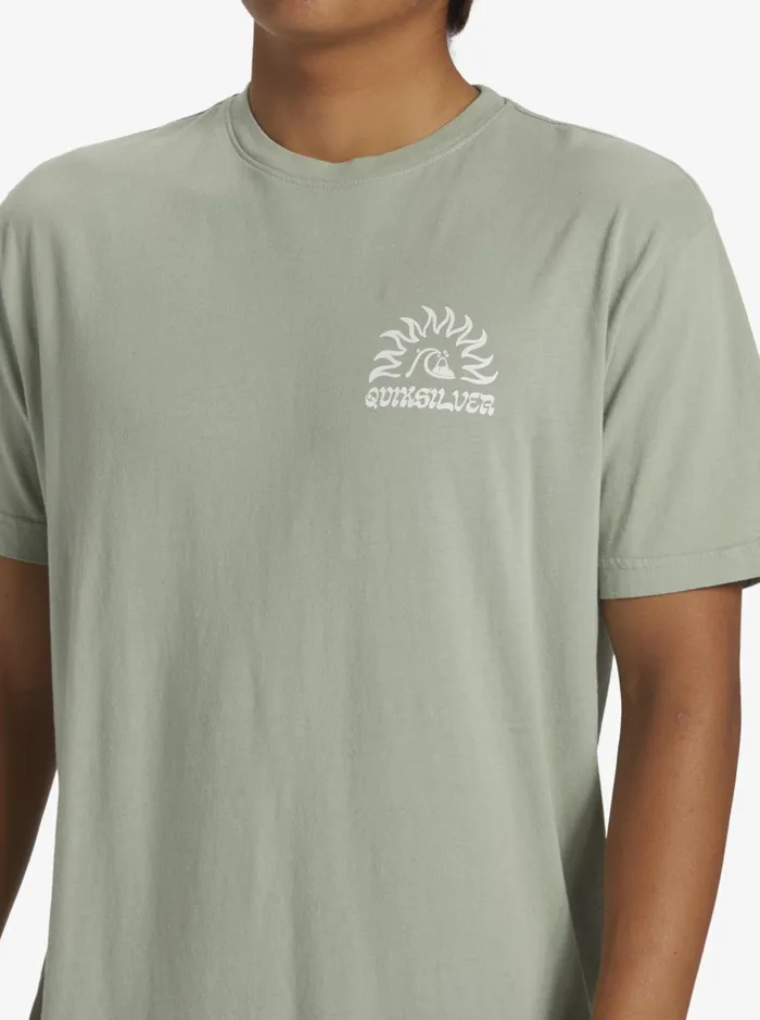 Tees Men Quiksilver Earthy Type TShirt Iceberg Green Tees Men Quiksilver Earthy Type TShirt Iceberg Green