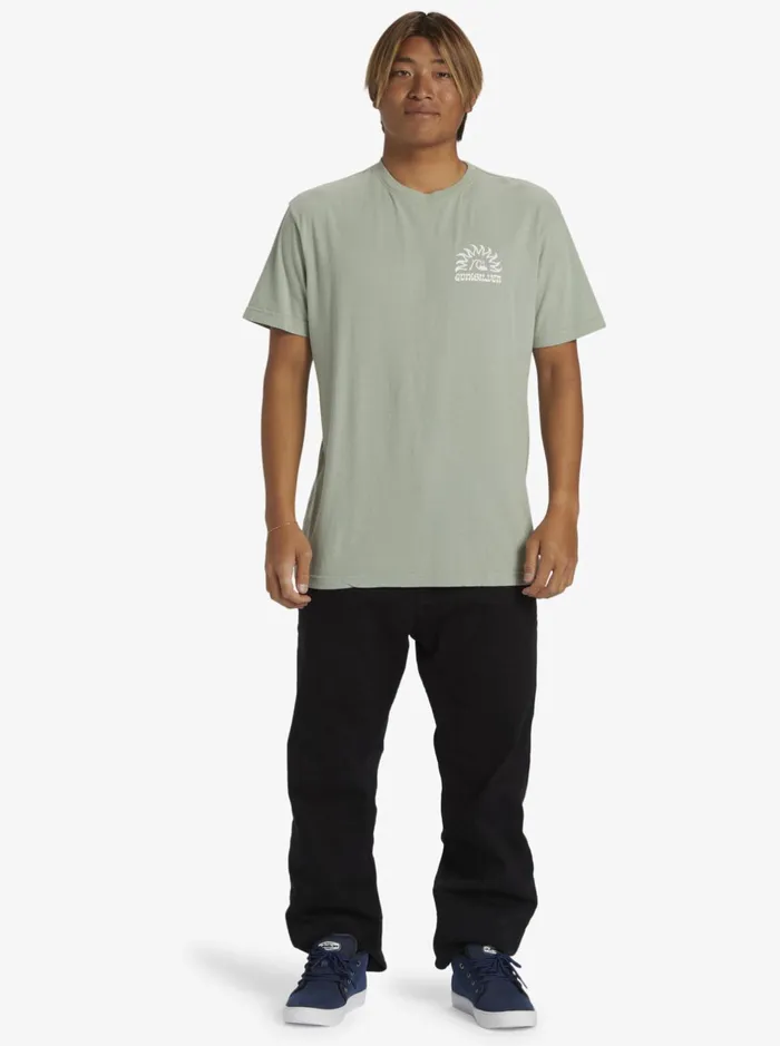 Tees Men Quiksilver Earthy Type TShirt Iceberg Green Tees Men Quiksilver Earthy Type TShirt Iceberg Green