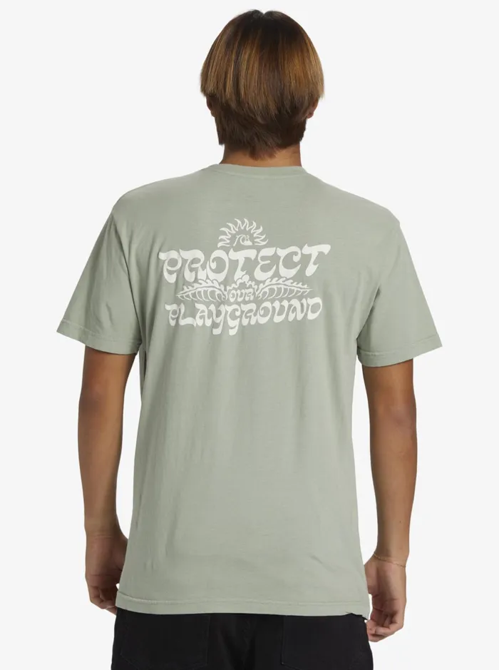 Tees Men Quiksilver Earthy Type TShirt Iceberg Green Tees Men Quiksilver Earthy Type TShirt Iceberg Green