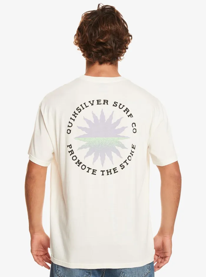 Tees Men Quiksilver Fading Sun TShirt Birch Tees Men Quiksilver Fading Sun TShirt Birch