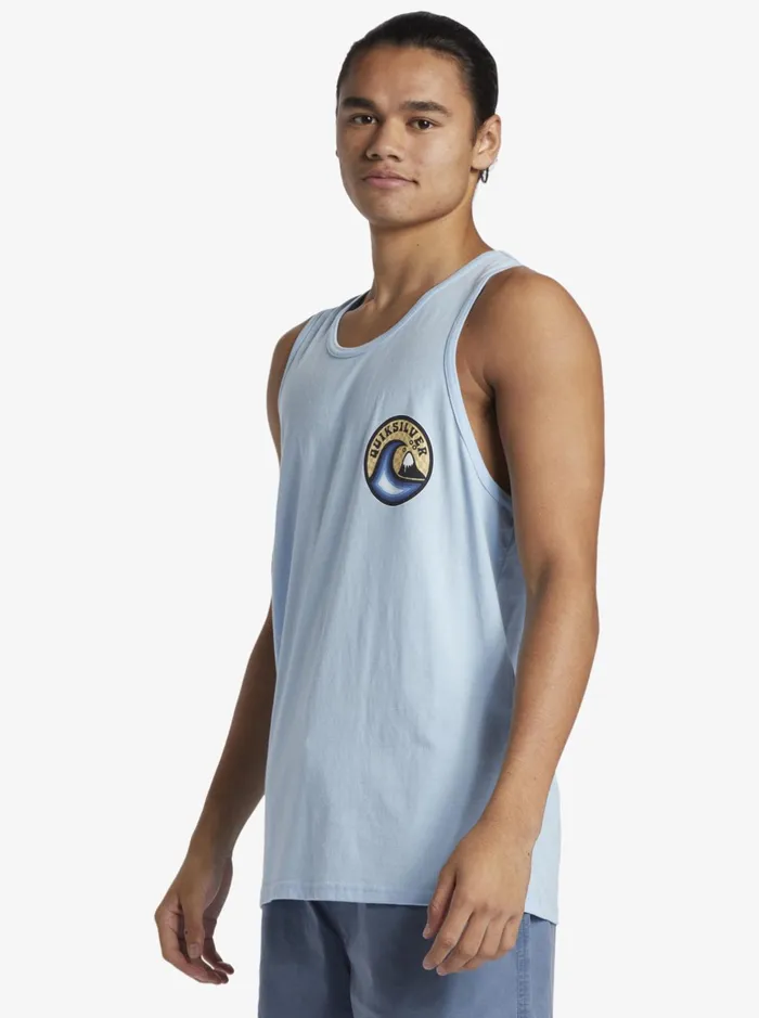 Tees Men Quiksilver Feelin The Vibe Tank Mt1 TShirt Clear Sky Tees Men Quiksilver Feelin The Vibe Tank Mt1 TShirt Clear Sky