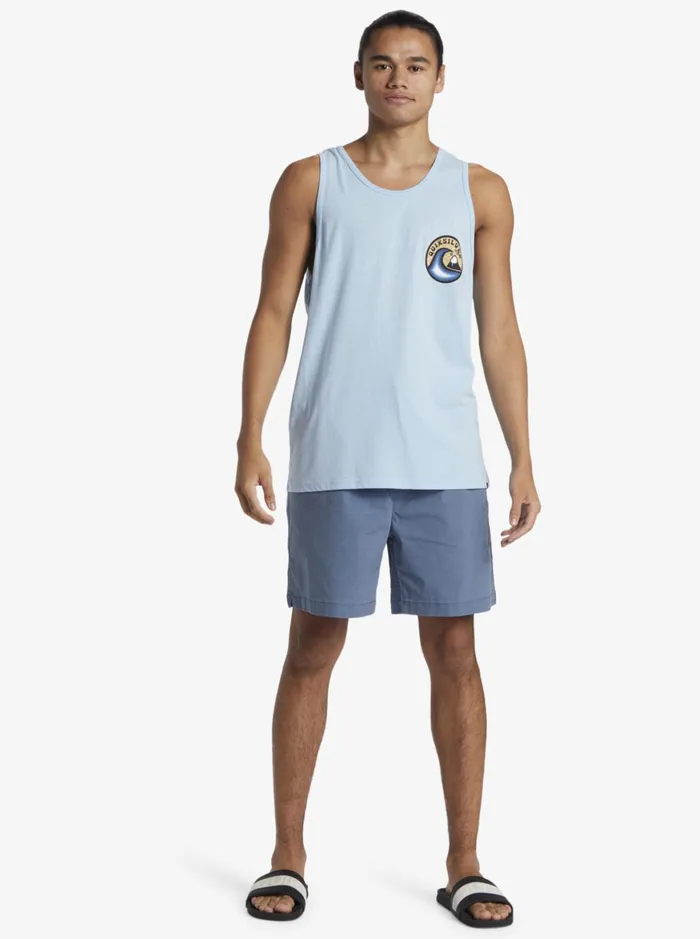 Tees Men Quiksilver Feelin The Vibe Tank Mt1 TShirt Clear Sky Tees Men Quiksilver Feelin The Vibe Tank Mt1 TShirt Clear Sky