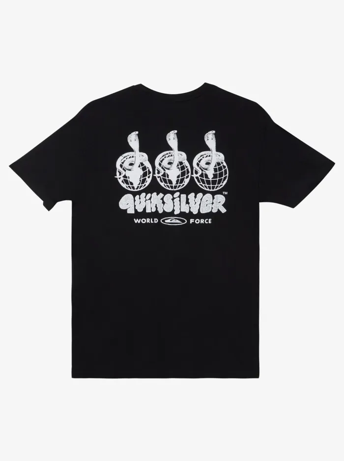Tees Men Quiksilver Global Force Mtz TShirt Black Tees Men Quiksilver Global Force Mtz TShirt Black