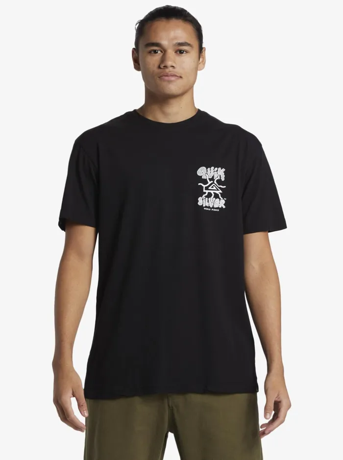 Tees Men Quiksilver Global Force Mtz TShirt Black Tees Men Quiksilver Global Force Mtz TShirt Black