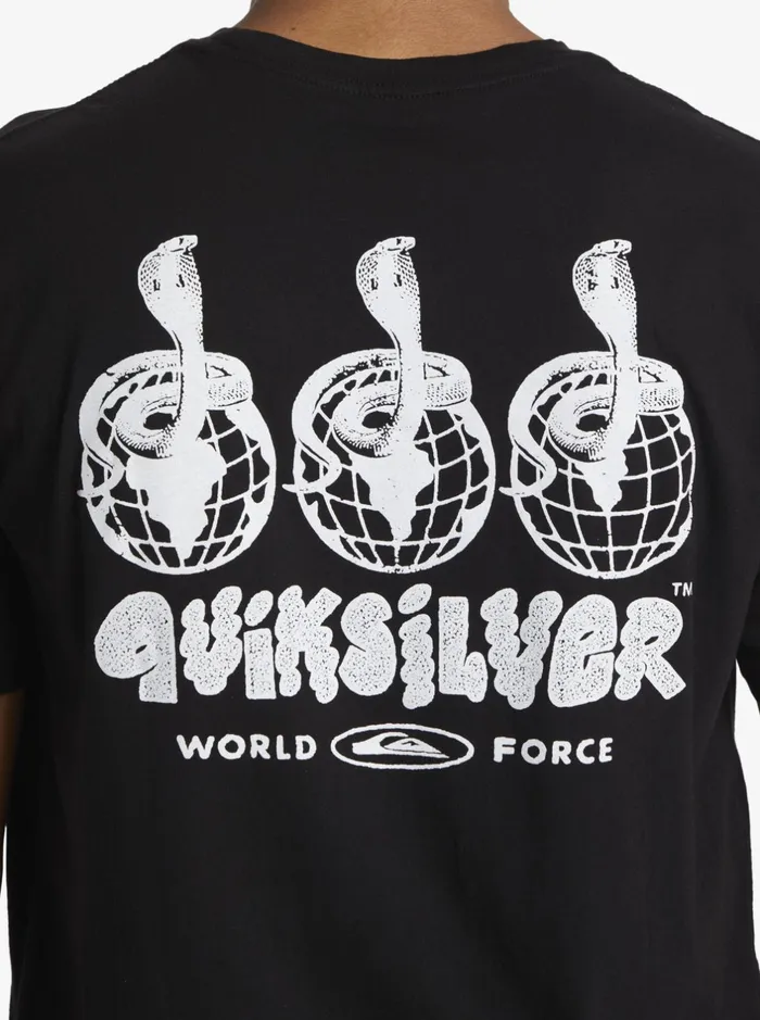 Tees Men Quiksilver Global Force Mtz TShirt Black Tees Men Quiksilver Global Force Mtz TShirt Black