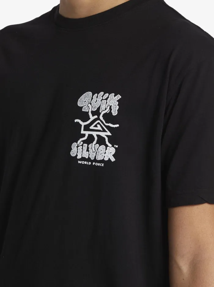 Tees Men Quiksilver Global Force Mtz TShirt Black Tees Men Quiksilver Global Force Mtz TShirt Black