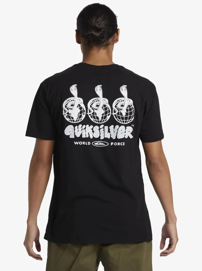 Tees Men Quiksilver Global Force Mtz TShirt Black Tees Men Quiksilver Global Force Mtz TShirt Black