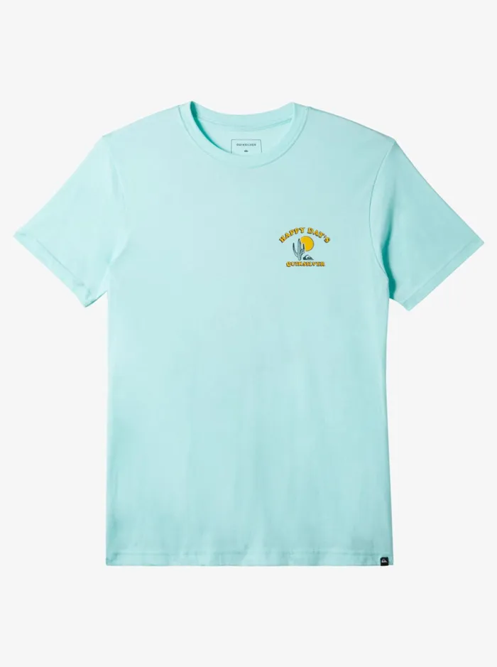 Tees Men Quiksilver Happy Days Mod TShirt Beach Glass Heather