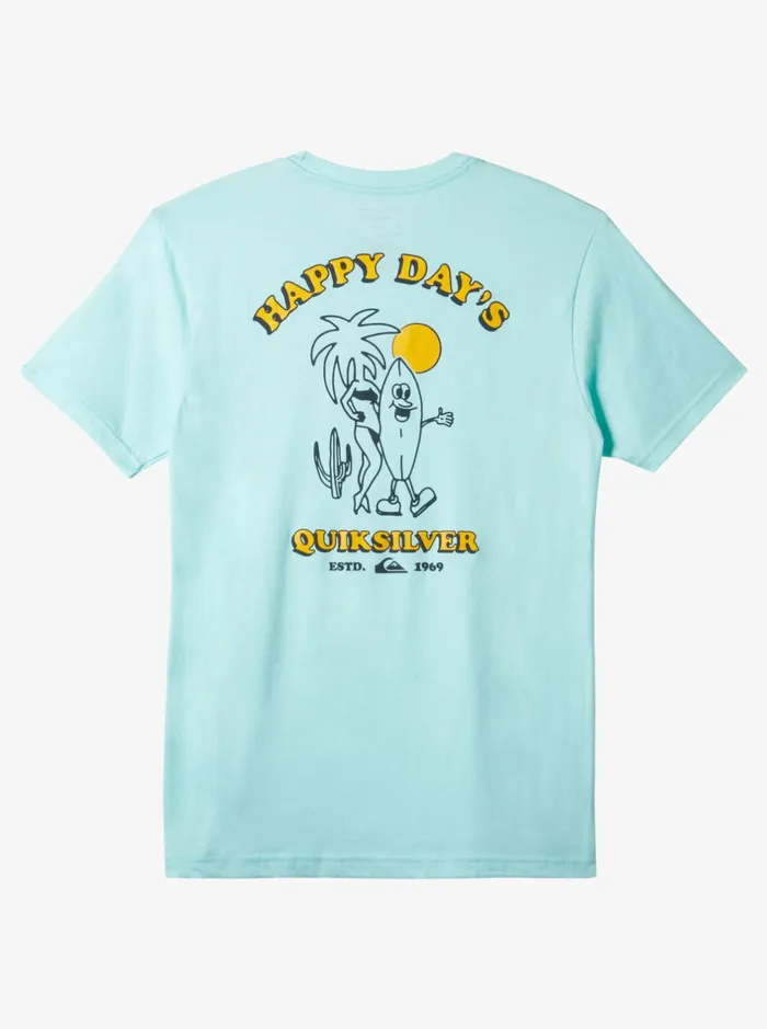 Tees Men Quiksilver Happy Days Mod TShirt Beach Glass Heather Tees Men Quiksilver Happy Days Mod TShirt Beach Glass Heather