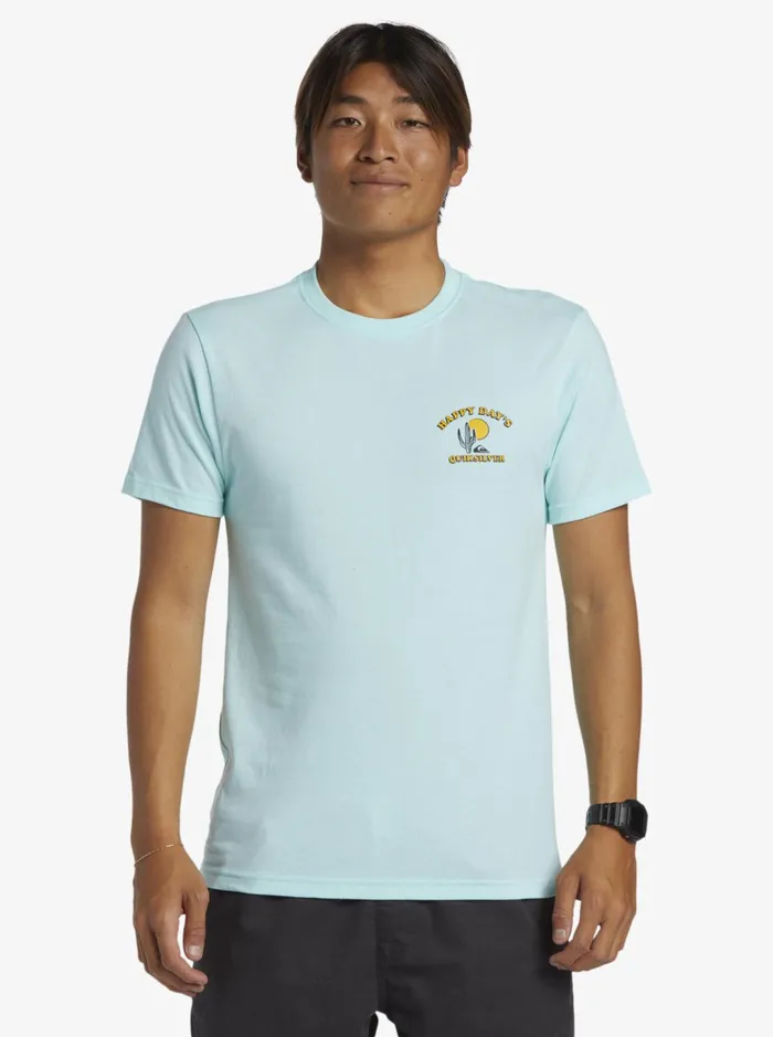 Tees Men Quiksilver Happy Days Mod TShirt Beach Glass Heather Tees Men Quiksilver Happy Days Mod TShirt Beach Glass Heather