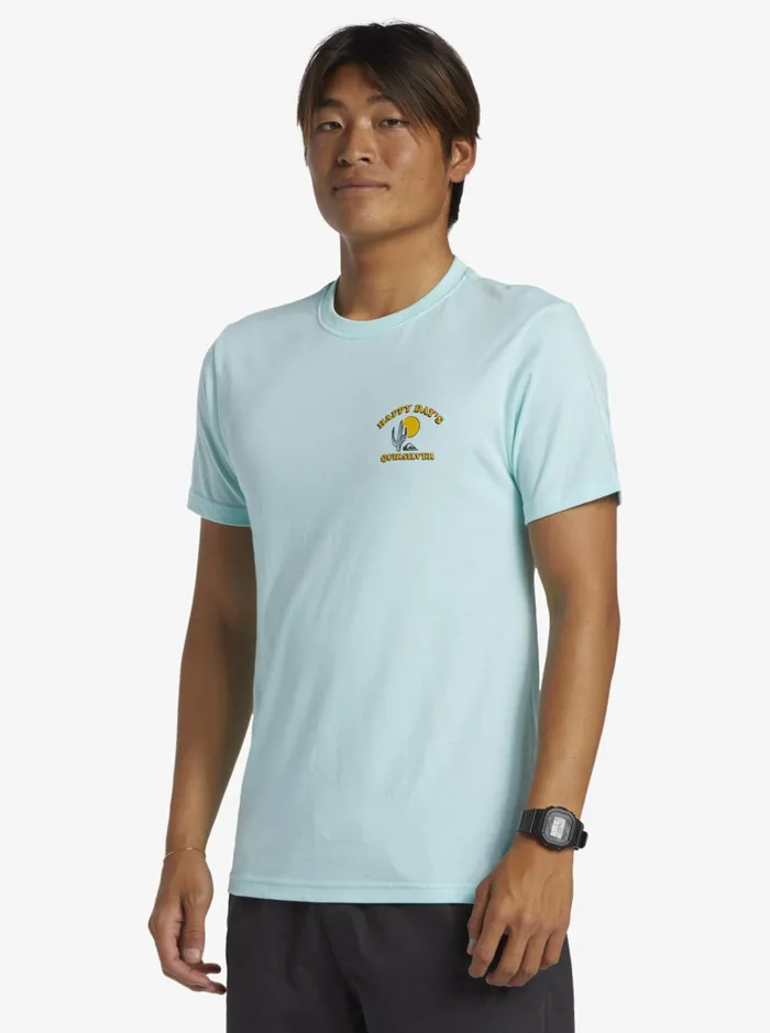 Tees Men Quiksilver Happy Days Mod TShirt Beach Glass Heather Tees Men Quiksilver Happy Days Mod TShirt Beach Glass Heather